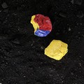 Paul Chaney, The Sun is Black, painted coal in floor pit, Divus Pragerkabarett 2011