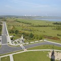 Panorama of Most (old and new) taken from the church tower, photography by Paul Chaney for The Sun is Black exhibition