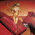 Lucie Ferlíková, Eve- Venus- Chinnamasta ( resurrection), acryl on canvas, 190×200 cm, 2009-12