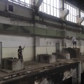 Sylva Hampalová and Ivan Mečl are cleaning main hall of the National Gallery