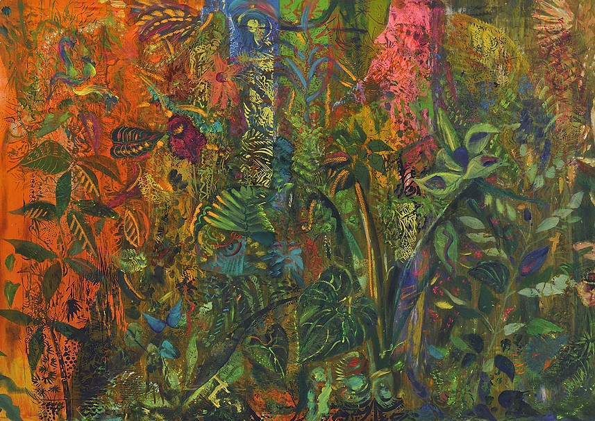 SPRING READING ROOM | books on eternal grass under anti cocaine paintings