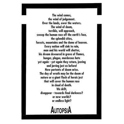 Autopsia poster from Weltuntergang Show: The wind comes